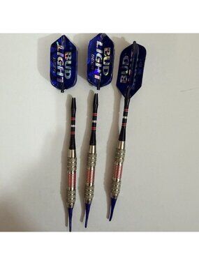 3 Set Black/Pink/Silver Darts With Bud Light Promotional Flights